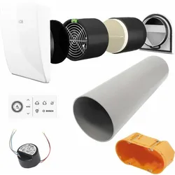 BOSCH Paket dezentr. Lüftung JUPA VE201 Zwei-Zimmer Wohnung (35 m2 Wohnfläche)