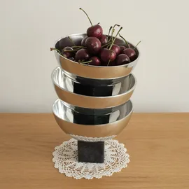 Gejst Sapoto Dekorative Schüssel 14 cm, silber-schwarz