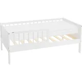 ML-Design Kinderbett Hausbett 70 x 140 cm Kiefer massiv weiß