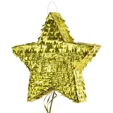 partydeco Pinata, Piñata 42,5x44,5x9cm Stern zum Befüllen Gold goldfarben