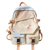Stray Kids Rucksack Schulranzen Modische Schulrucksäcke Leichte wasserdichte Tagesrucksäcke Rucksack mit großem Fassungsvermögen Campingrucksack Multifunktionale Stylische Bunte Rucksäcke