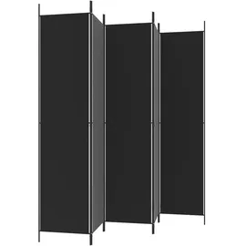 vidaXL 5-tlg. Paravent Schwarz 250x220 cm Stoff