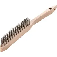 Lessmann Handdrahtbürste rostfrei gewellt 0,35mm 2-reihig