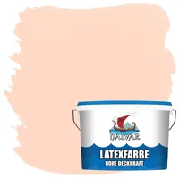 Halvar Latexfarbe hohe Deckkraft Weiß & 100 Farbtöne - abwischbare Wandfarbe für Küche, Bad & Wohnraum Geruchsarm, Abwischbar & Weichmacherfrei (2,5 L, Lachs)