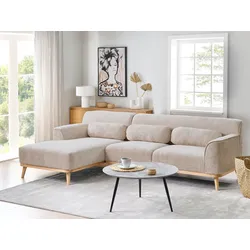 3-Sitzer Ecksofa beige rechtsseitig SIMOS