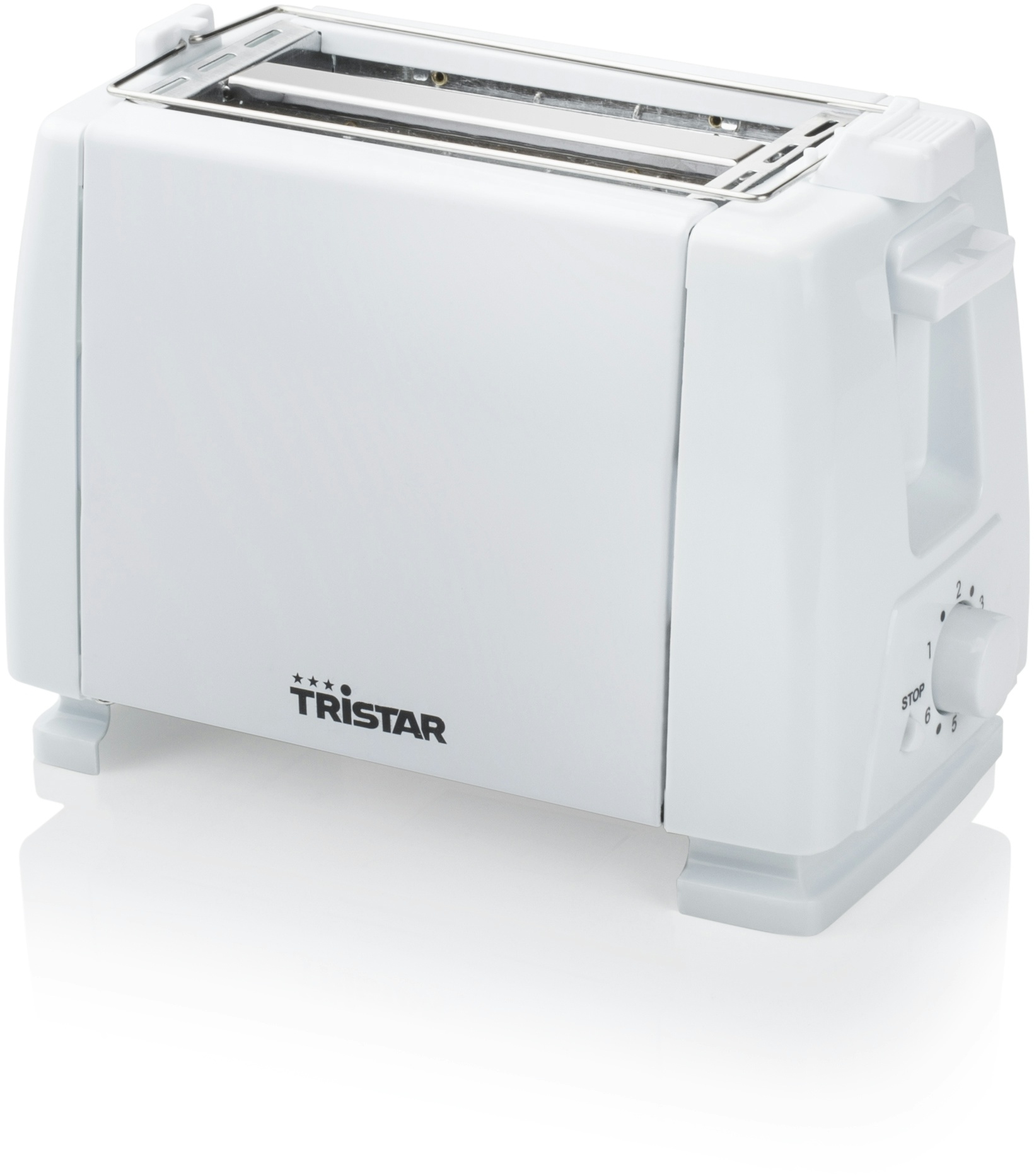 TRISTAR Toaster mit 2 Schlitzen, 6 Bräunungsstufen, Abschalt- und Auswurfautomatik, Brotablage, rutschfester Sockel, 650 Watt.