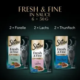 Sheba Fresh & Fine Lachs, Thunfisch & Forelle in Sauce 72 x 50 g