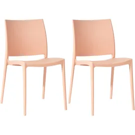 CLP Meton Gartenstuhl 42 x 42 x 81 cm pfirsich 2 St.