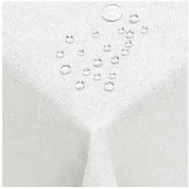 DecoHomeTextil Heimtextilmanufaktur Tischdecke Leinen Optik 135 x 200 cm Weiß