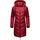 Marikoo Damen Wintermantel Warmer Steppmantel lang mit Verstellbarer Kapuze Armasa Dark Red Gr. S - S