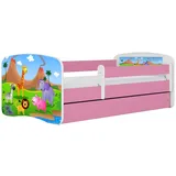 raumhirsch furniture Kinderbett Safari 80 x 160 cm Holzwerkstoff rosa