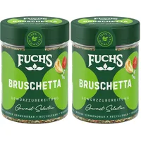 Fuchs Gewürze Gourmet Selection Mediterran Bruschetta Gewürzzubereitung, Nachfüllbares, Gewürzmischung mit Ausgewählten Kräutern für Genüssliche Bruschetta und Dressings, Vegan, Bunt, 50 g
