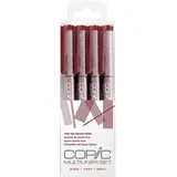 Copic Multiliner Set, Wine, 4 Fineliner in verschiedenen Strichstärken, Zeichen Stifte mit einer feinen Spitze und wasserbeständiger Pigmenttinte