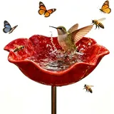 Generisch Gartenstecker aus Metall, Bienentränke Blume Für Den Garten, Metall Blumen Gartenstecker Vogeltränke, Insektentränke Für Bienens Schmetterlingstränke (1PCS)