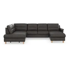 sit&more Wohnlandschaft SIT & MORE "Farö U-Form", grau (anthrazit), B:325cm H:90cm T:187cm, Sofas, Wohnlandschaft, inklusive Federkern, wahlweise mit Bettfunktion und Bettkasten