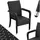 Tectake Rattanstuhl Girona 58 x 67 x 90 cm schwarz 2 St.