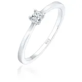 Elli DIAMONDS Elli DIAMONDS Ring Princess Cut Verlobung Diamant 0.1 ct. 925 Silber Ringe Damen
