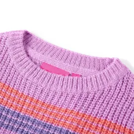 vidaXL Kinderpullover mit Streifen Gestrickt Lila und Rosa 128