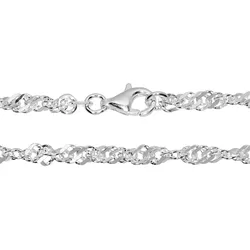 Silberkette OSTSEE-SCHMUCK "Ostsee-Schmuck Kette Singapur 3,3 mm Kette Singapur 3,3 mm" Gr. 42, silber (silberfarben), Halsketten, Damen, 42cm, Silber 925 (Sterlingsilber), L: 42cm