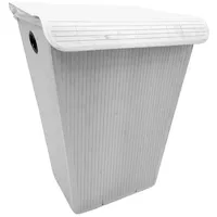 Wenko Wäschetruhe mit Sack + Deckel Weiß 55L Wäschekorb Bamboo 45x60x33cm Bambus - Wenko