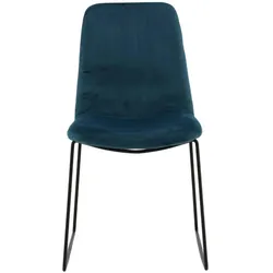 Muce Esszimmerstuhl Velour blau.