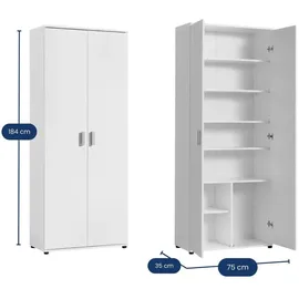 home collective Mehrzweckschrank 75 x 35 x 184 cm Weiß