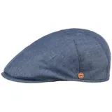 Mayser Sidney Leinen Schirmmütze Flatcap UV-Schutz 30 Handmade Made in EU Herren Sommer blau 57 cm - 57
