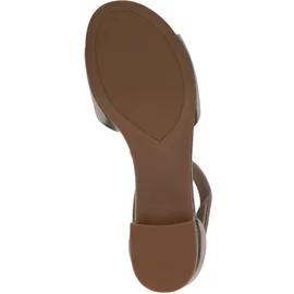 CAPRICE Damen Sandalen mit Absatz aus Leder mit Riemchen, Metallisch (Platin Metal.), 38 EU / 5 UK