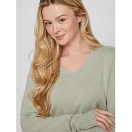 VILA VIRIL V-Neck L/S Knit TOP Grün S