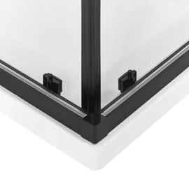 Beliani Tela Duschkabine mit Schiebetür 80 x 185 cm Schwarz/Sicherheitsglas