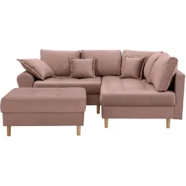 Home Affaire Eckcouch Mikrofaser 3-Sitzer Rosa