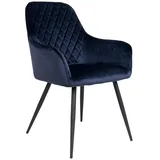 House Nordic Esszimmerstuhl 2er Set Hasse Esszimmerstuhl Velour, blau. (2 St) blau