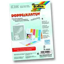 Folia Doppelkarten 220 g/m2 10,5 x 15 cm 5 Stück weiß
