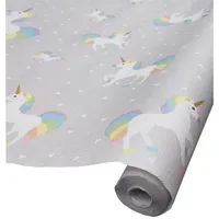 Papstar Papiertischdecke Einhorn Tischdeko Rolle Abwaschbar