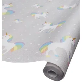 Papstar Papiertischdecke Einhorn Tischdeko Rolle Abwaschbar