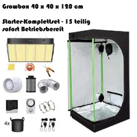 JUNG Gewächshaus Growbox Komplettset Anzuchtset mit Zuchtzelt LED-Lampe, Anbau Pflanzen, BxTxH: 40 x 40 x 120,00 cm, BxLxH: 40,00 x 40,00 x 120 cm, Growbox, Gewächshaus Komplett Set mit Abluft Cannabis Set Box Pflanze, Growzelt, Grow Box Zelt, Pflanzenlampe Pflanzen Anbau Zelt, Anzuchtset, mit Belüftung Gewächszelt Starterpaket sofort einsatzbereit Anzucht schwarz