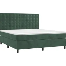 vidaXL Boxspringbett 180 x 200 cm Dunkelgrün