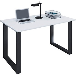 VCM my office Lona Schreibtisch weiß rechteckig, U-Fuß-Gestell schwarz 110,0 x 80,0 cm