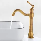 G3/8, Retro-waschtischarmatur Aus Messing, Antik-waschtischmischer Mit 230 Mm Auslaufhöhe, 360° Schwenkbarer Waschtischmischer, Warm- Und Kaltwasser-handarmatur