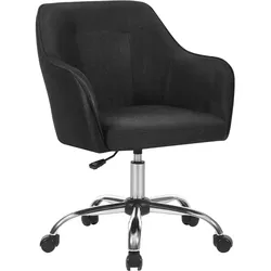Bürostuhl, Drehstuhl, Schreibtischstuhl, höhenverstellbar, bis 110 kg belastbar, atmungsaktiver Stoff, schwarz