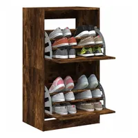 VidaXL Schuhschrank mit 2 Klappen Räuchereiche 60x42x108 cm