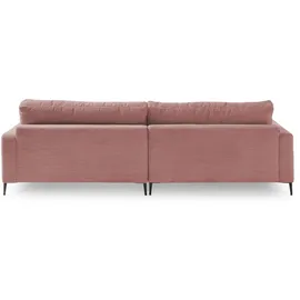 KAWOLA Ecksofa Cara Cord Recamiere links rosa