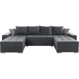Collection AB Wohnlandschaft Polyester U-Form 3-Sitzer Grau