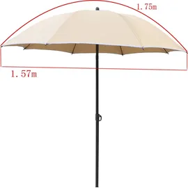 VCM Sonnenschirm Ø 180 cm Schwarz