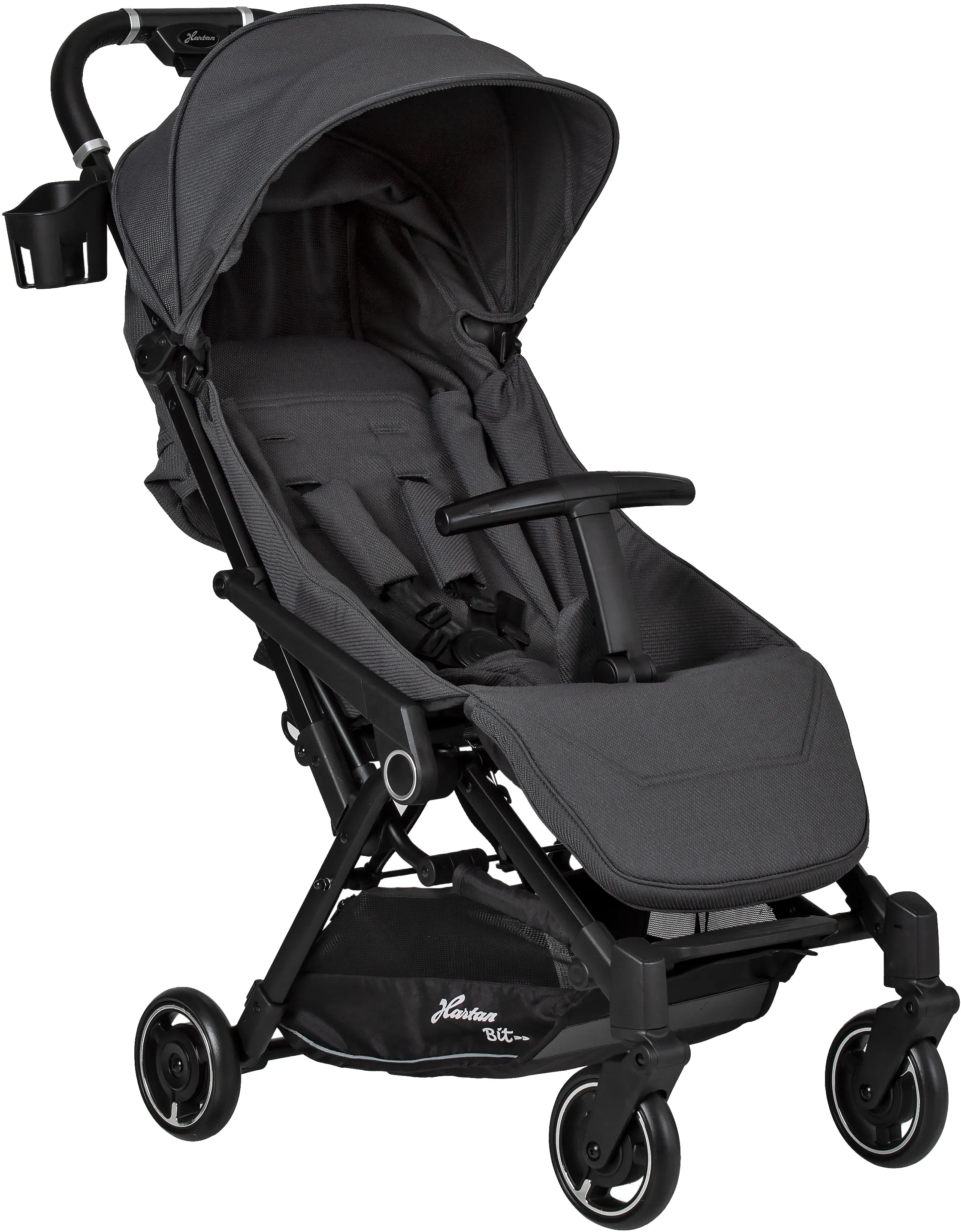 Kinder-Buggy HARTAN "Bit - Buggy 1", Baby, grau (graphit), Aluminium, Polyester, Kinderwagen, mit Regenschutz & Cupholder