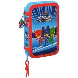 PJ Masks Federtasche Pj masks Doppel-Federtasche PJ Masks 125 x 195 x 4 cm Blau 28 teilig blau