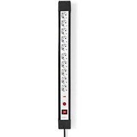 Nedis Steckerleiste mit Überspannungsschutz 10-Wege Schutzkontakt/Typ F (CEE 7/7) - 3.00 m - 3500 W - 16 A - Art der Erdung: Seitenkontakte - Buchsenwinkel: 45 ° - H05VV-F 3G1.5mm2