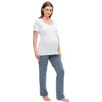 MAMA LICIOUS Mamalicious Mira Star Maternity Pyjama - Gray Dawn - XS