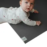 SanoSoft Krabbelmatte Made in Germany, Öko-Tex Anti-Rutsch Krabbelunterlage - 60cm X 160cm Grau,