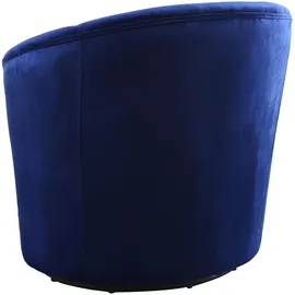 Atlantic Home Collection Drehsessel Colin Samtvelours 84 x 84 x 85 cm Blau mit Zierkissen